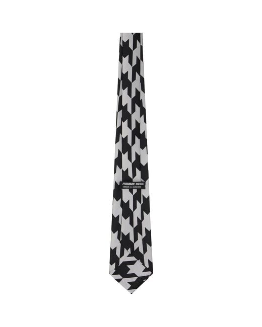 Comme des Garçons Black Silk Geometric Pattern Tie for men