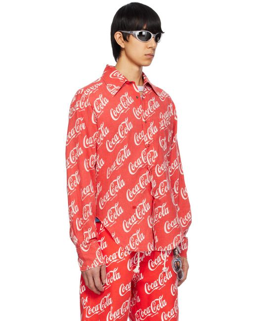 ERL Red Printed Shirt for men