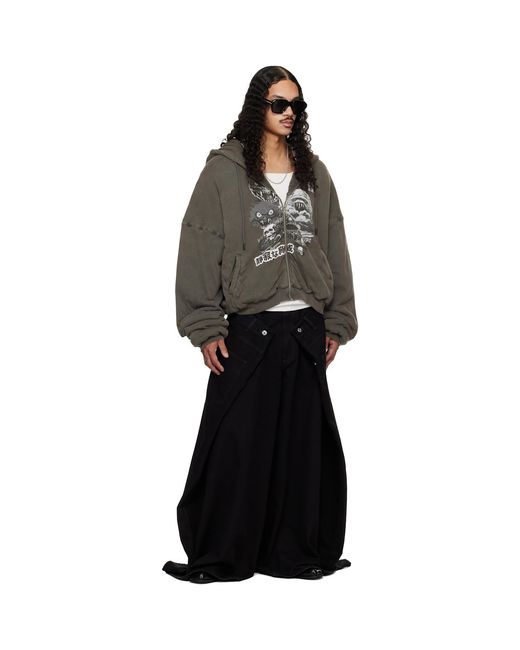 Lu'u Dan Gray Wadded Hoodie for men