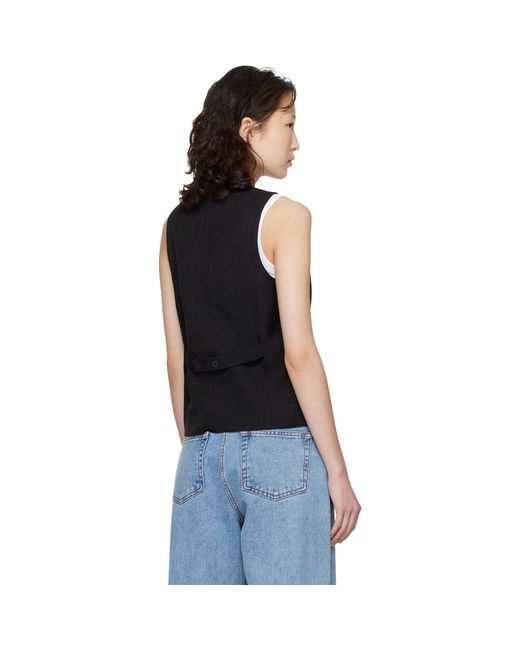 Loulou de Saison Black Paco Tailored Waistcoat