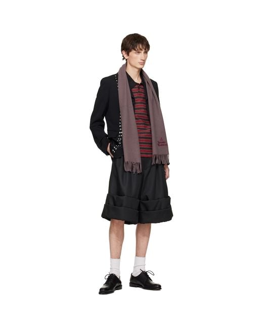 Vivienne Westwood Purple Embroidered Scarf for men