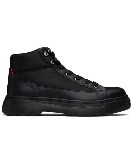 HUGO Black Lace-Up Boots for men