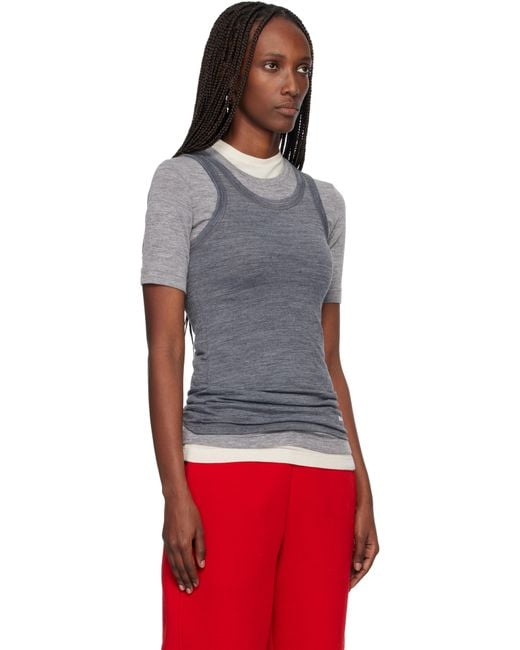 Jil Sander Black Lightweight Technical Wool Jersey Tank Top