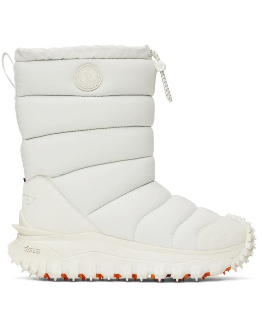 Moncler White Après Trail Quilted Snow Boot