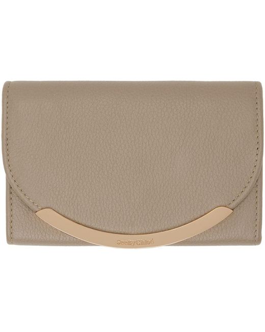 See By Chloé Taupe Lizzie Compact Wallet in Black | Lyst