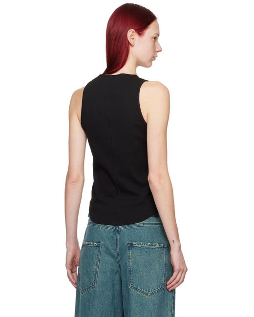 Song For The Mute Black Raw Edge Tank Top