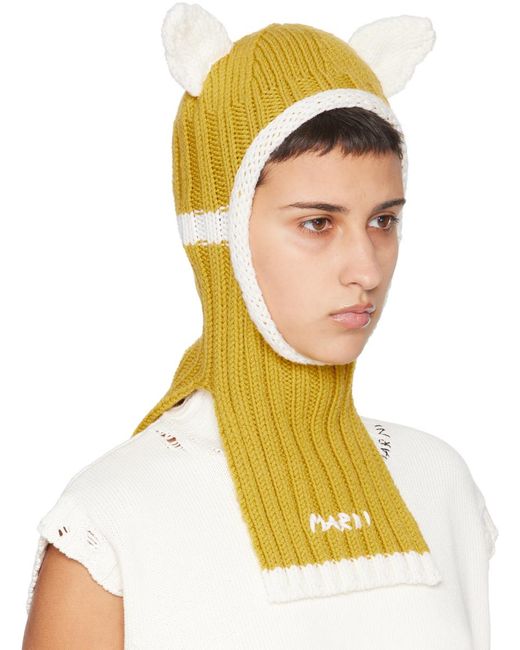 Marni Yellow Ear Balaclava