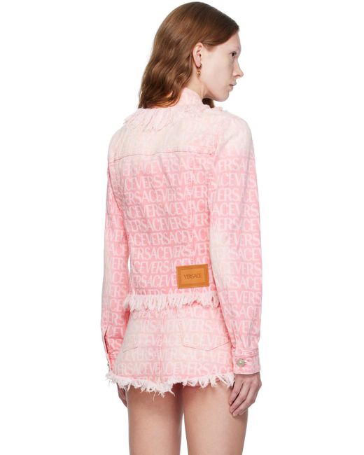 Versace Pink Allover Denim Jacket