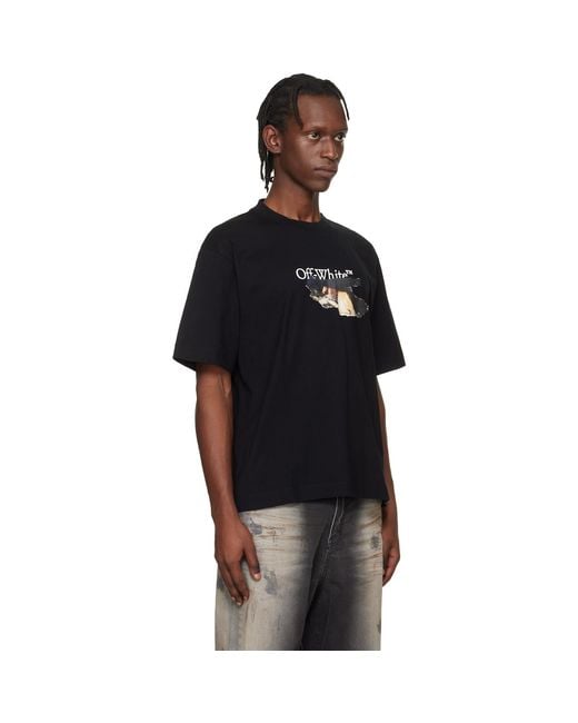 Off-White c/o Virgil Abloh Black Paint Arrow Skate Logo T-Shirt for men