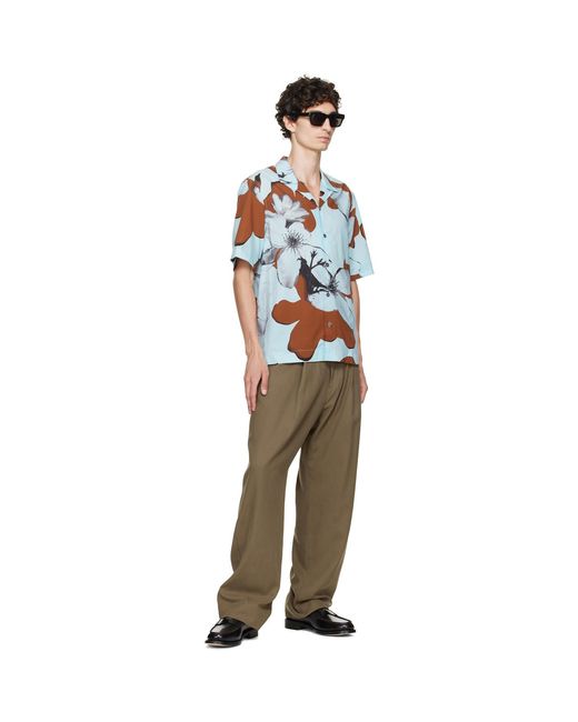 Paul Smith Blue Floral Print Shirt for men