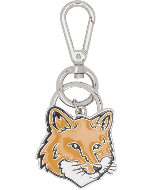 Maison Kitsuné White Bold Fox Head Keychain