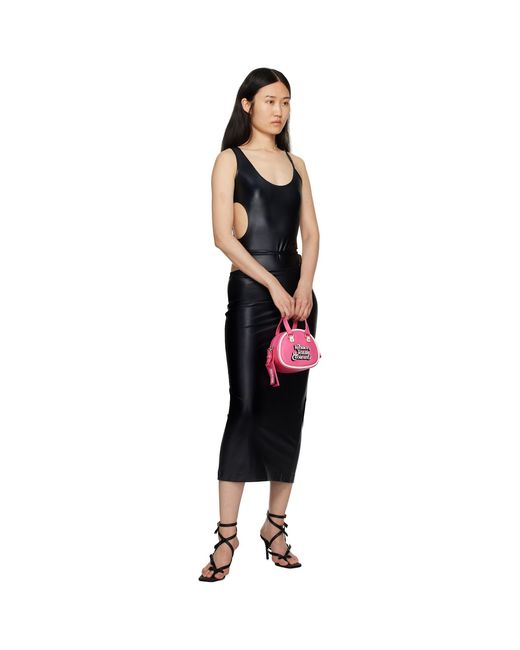 Versace Jeans Couture Black Asymmetric Bodysuit
