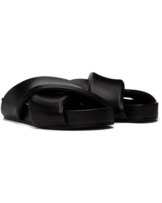 Jil Sander Black Padded Slides for men