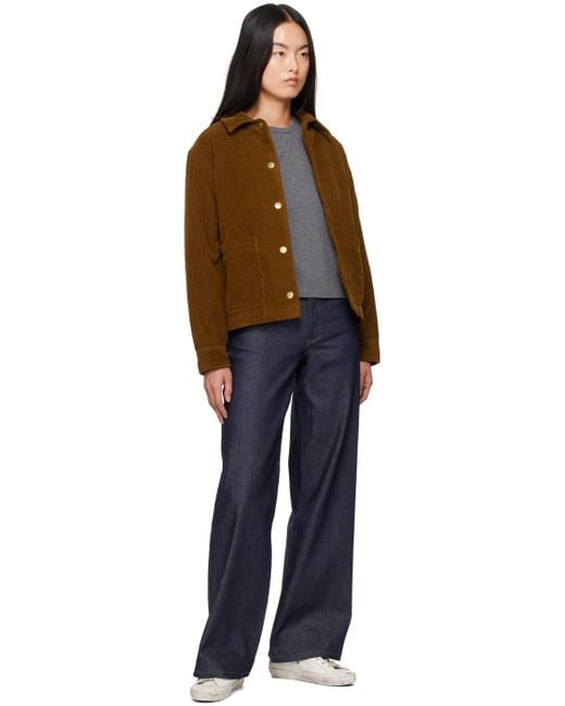 【関税込み】A.P.C. ブラウン Nikkie ジャケット A.P.C. Nikkie Jacket | Lyst