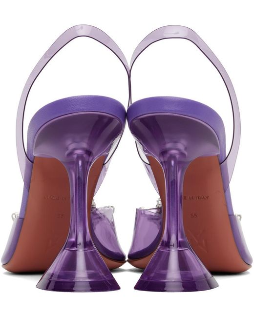 AMINA MUADDI Purple Begum Glass Crystal-embellished Pvc Slingback Pumps