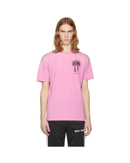 Palm Angels Pink Palms Capture T-shirt for men
