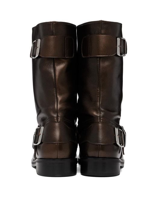 STEFAN COOKE Brown Pegasus Biker Boots for men