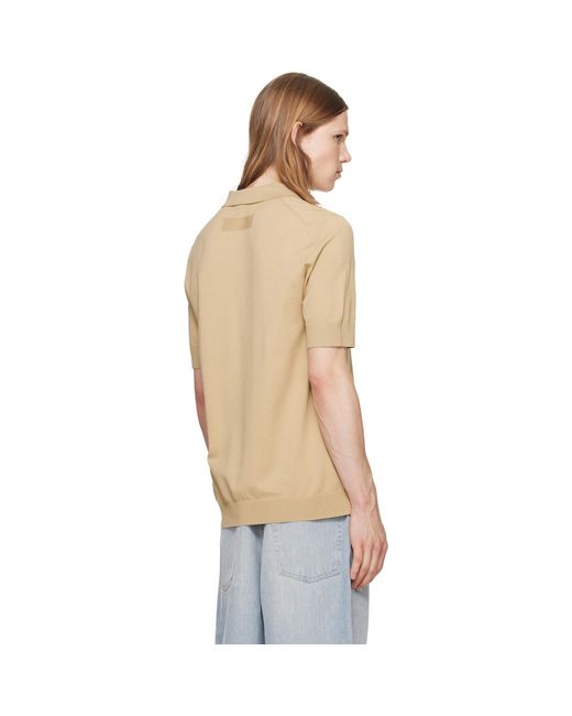 HUGO Natural Knit Covered-Placket Polo for men