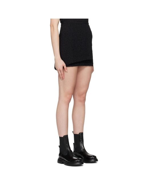 Ganni Black Wrap Miniskirt