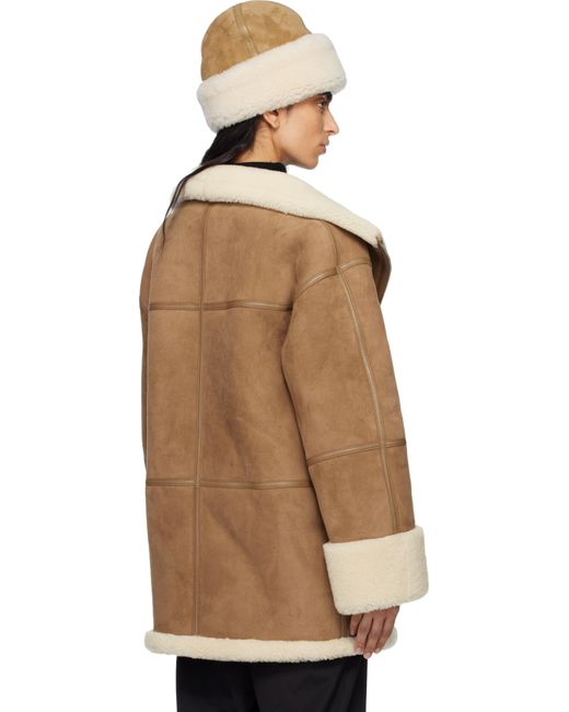 Blouson Brun À Garnitures En Peau Retournée Totême  en coloris Brown