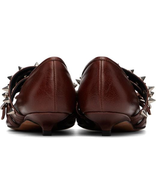 Abra Black Kitten Spike Ballerina Heels