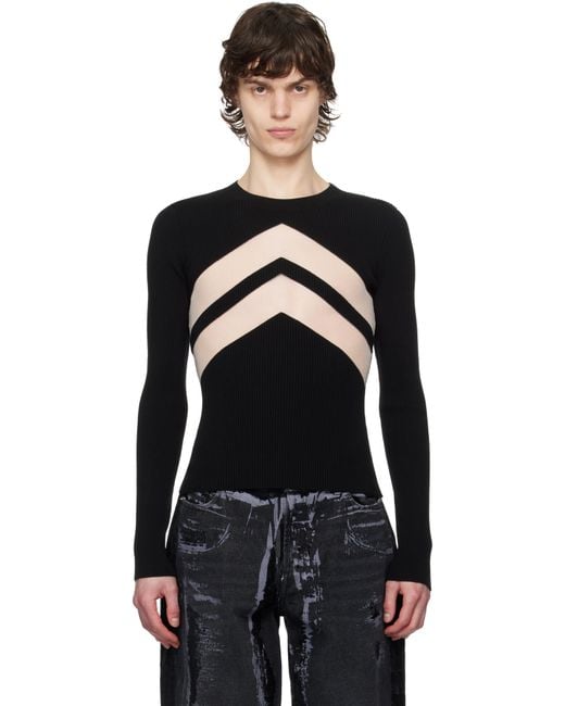 Jean Paul Gaultier Black 'The Chevrons' Sweater for men