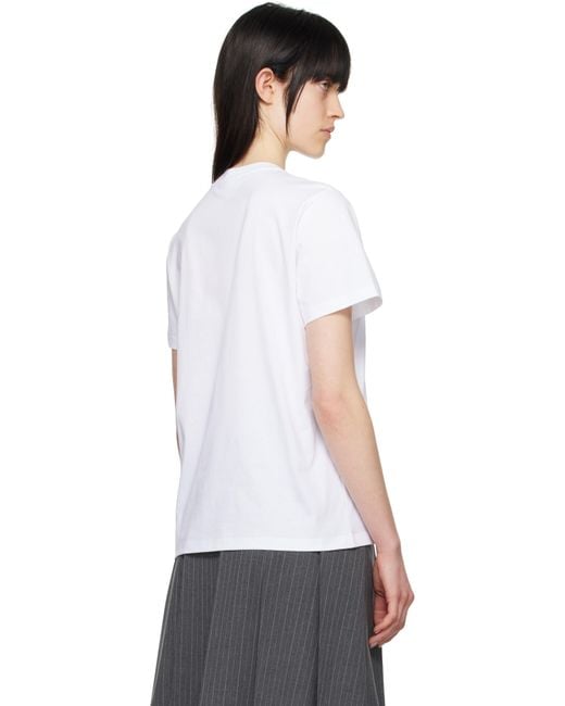 Ganni White Basic Jersey Cherry Relaxed T-Shirt