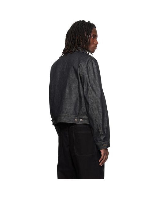 Lemaire Black Denim Trucker Jacket for men