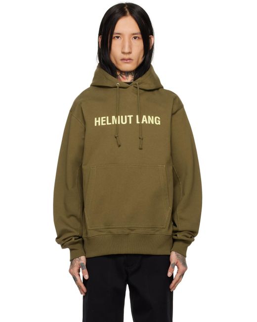 Helmut Lang Green Khaki Space Hoodie for men