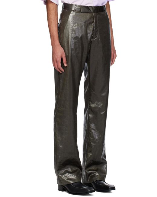 Martine Rose Black Khaki Relaxed-Fit Trousers for men