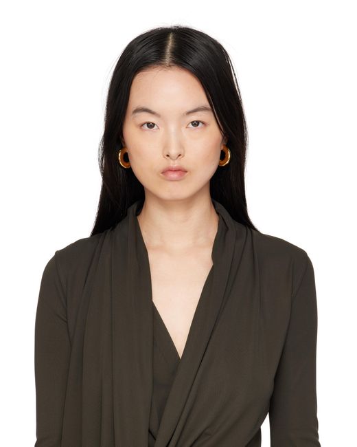 Laura Lombardi ゴールド Terra ラージ フープピアス Black