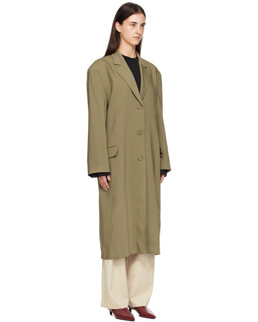 Frankie Shop Black Khaki Tribeca Long Coat
