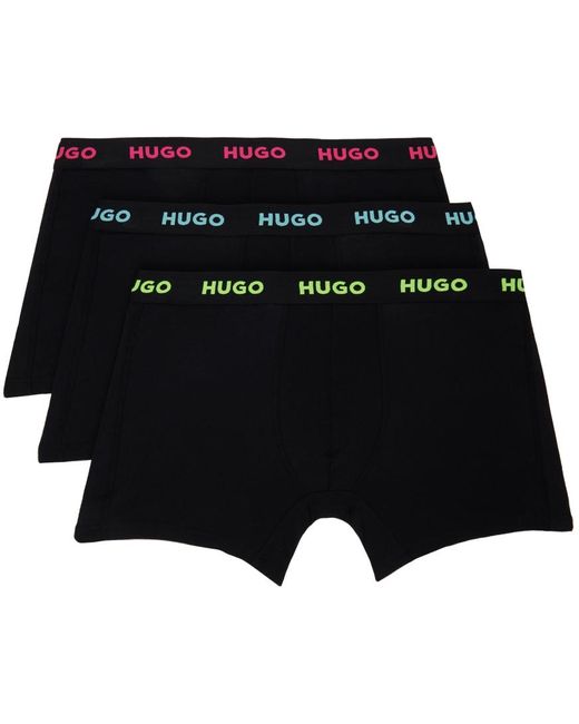 Ensemble de trois boxers noirs HUGO pour homme en coloris Black