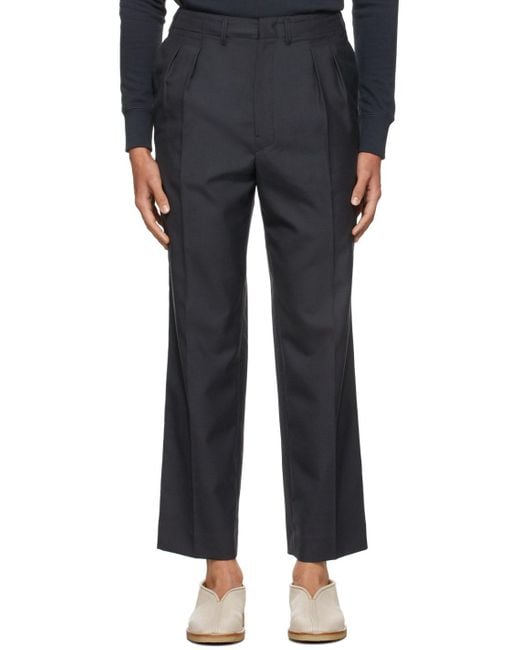 Lemaire Wool Ssense Exclusive 2 Pleats Trousers in Black for Men Lyst
