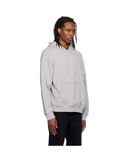 Wooyoungmi Gray Flower Back Logo Hoodie for men