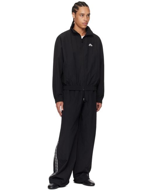 MARINE SERRE Black Recycled Nylon Track Jacket for men