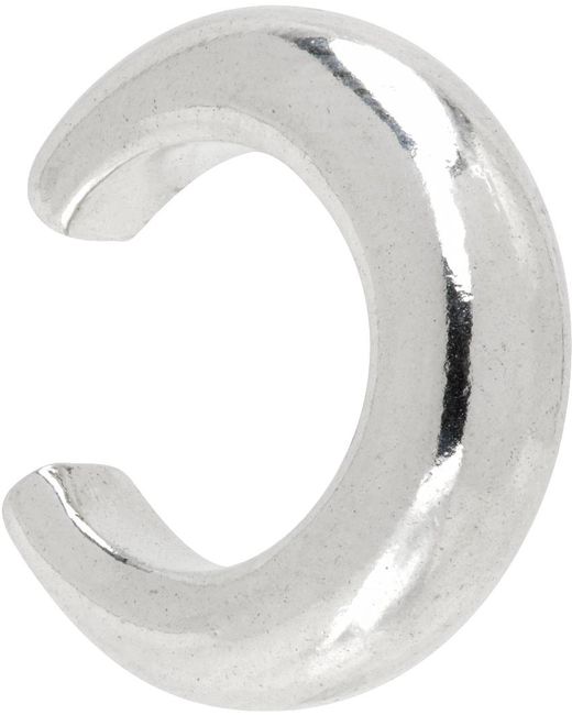 Isabel Marant Metallic Silver Ring Man Single Ear Cuff for men