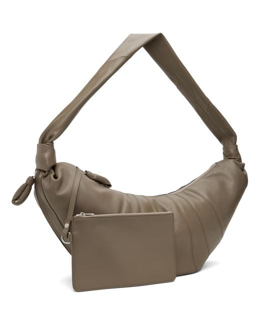 Lemaire Gray Khaki Large Croissant Bag