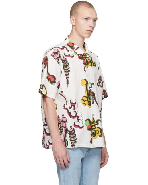 Brain Dead White Graphic Shirt for men