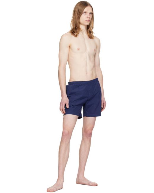 C P Company Blue C.p. Company Navy Crinkled Swim Shorts for men