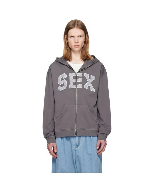 Carne Bollente Black Ssense Exclusive Zipcode Desire 'Sex' Hoodie for men