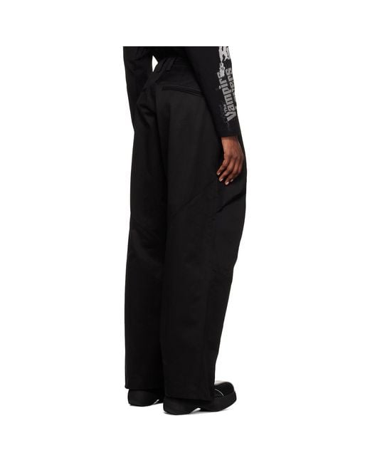 we11done Black Paneled Trousers