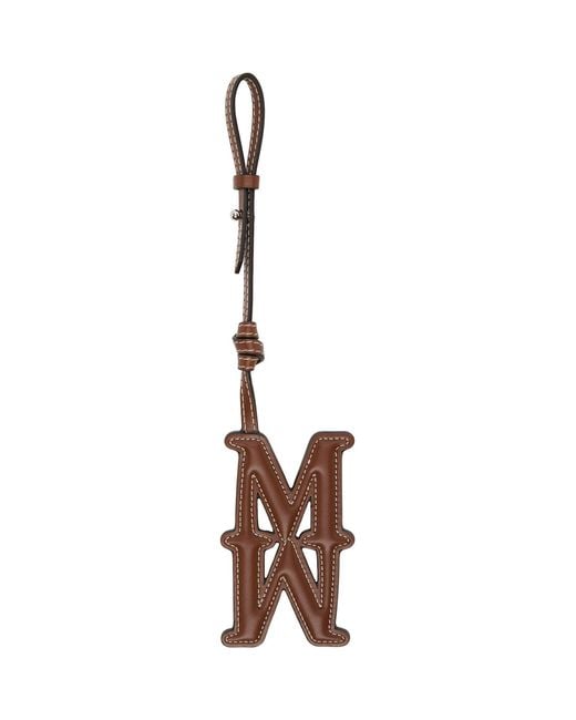 Max Mara Black Mmcharm Leather Bag Charm