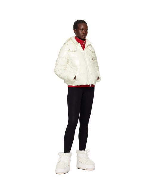 Moncler White Andro Hooded Short Down Jacket