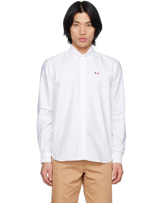 White Tricolor Fox Shirt Maison Kitsuné pour homme | Lyst