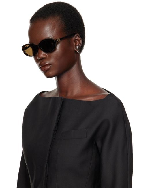 Gucci Black G String Round Oval Sunglasses