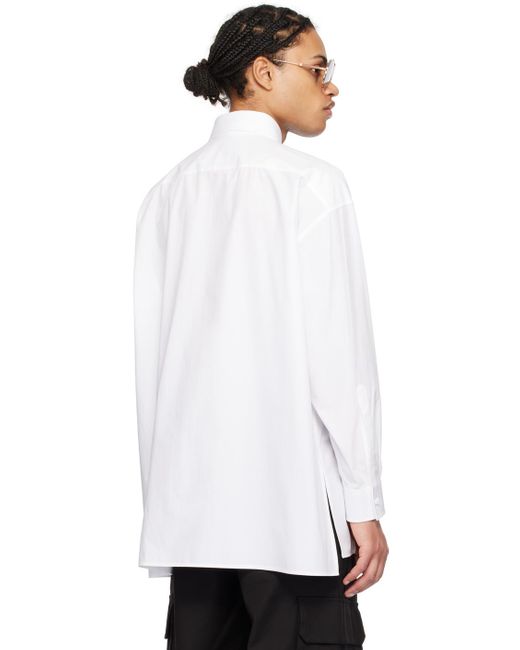 メンズ Valentino ホワイト スプレッドカラー シャツ White