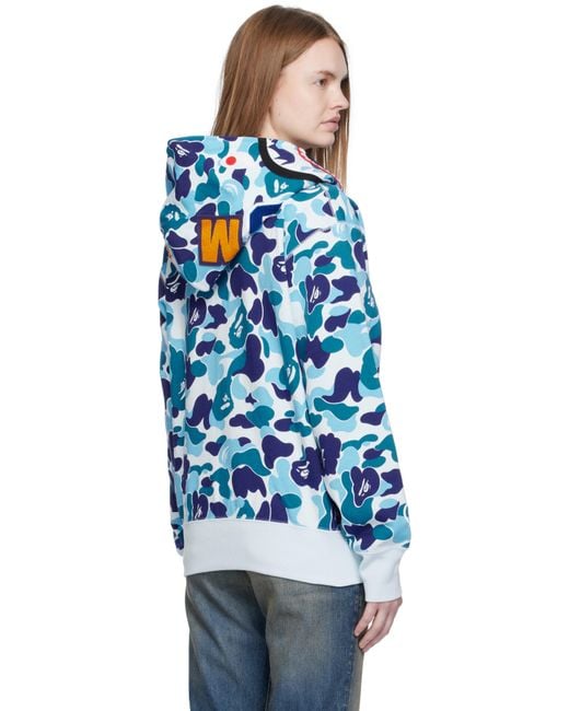 A Bathing Ape Blue Abc Camo Shark Full Zip Hoodie