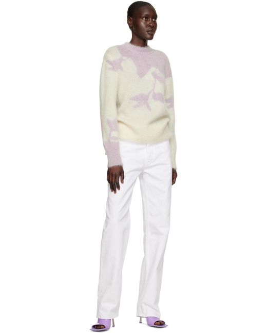 Erdem Multicolor Purple & Off-white Salma Sweater