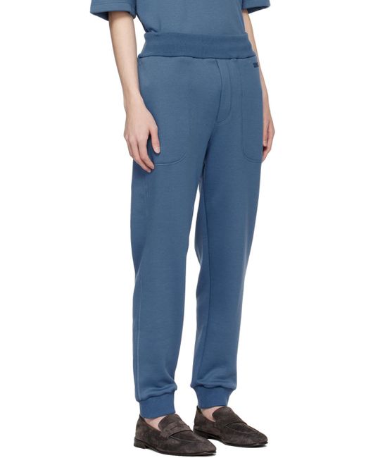 Zegna Blue Drawstring Sweatpants for men